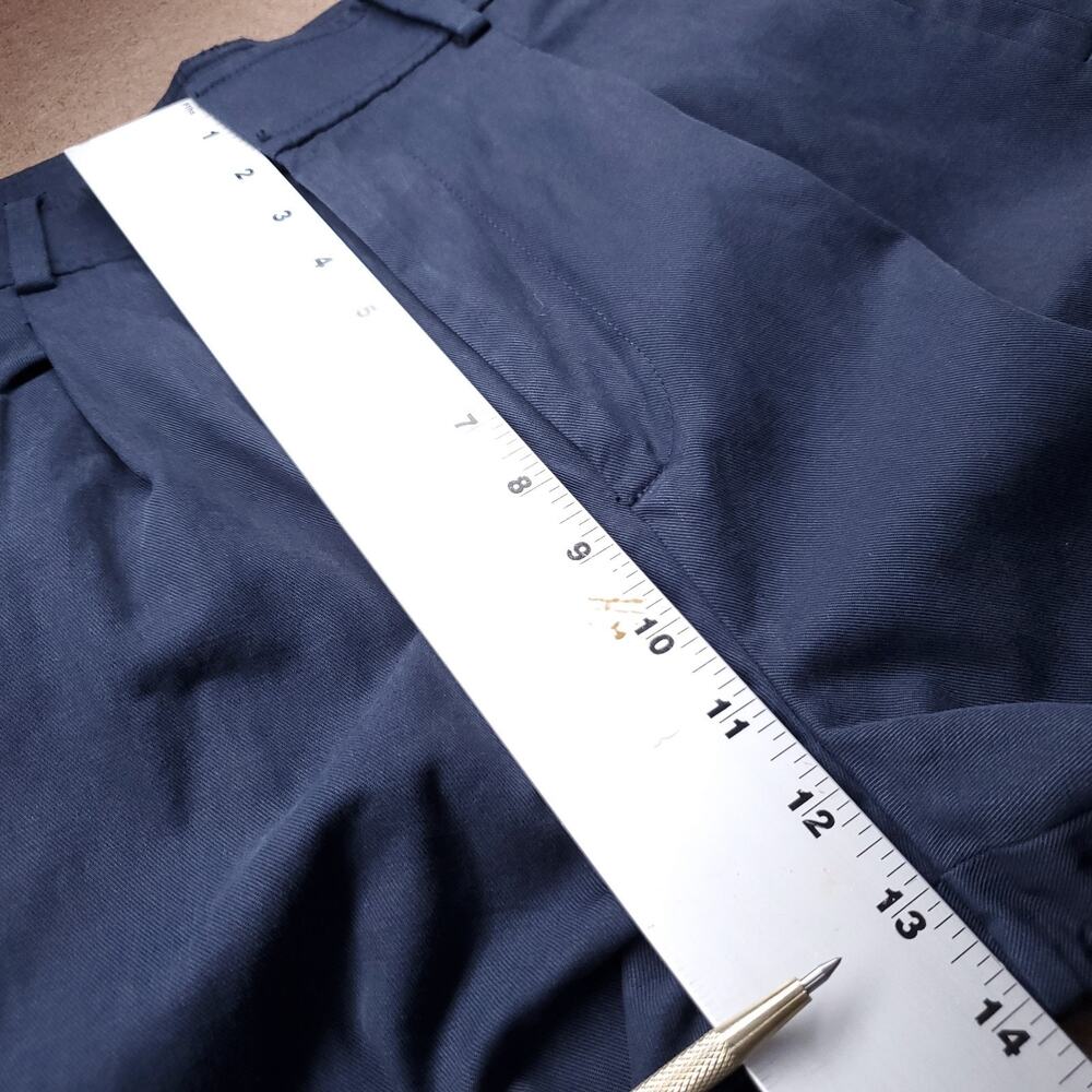 Everlane Pleated Wide Leg Pants Women 4S Navy High Rise Tencel Minimalist Preppy - Picture 4 of 9